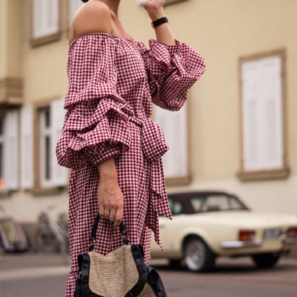 Red checkered Zara dress